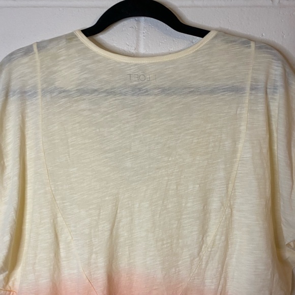 NWT LOFT Yellow Orange Ombré Oversized Short Sleeve Low Neck T-shirt - Picture 9 of 10